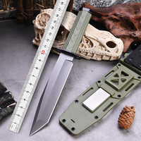 Couteau multifonctionnel de défense personnelle en acier Damas, à pointe tombante, pour camping et pêche en extérieur, personnalisable OEM/ODM, vente en gros directe usine