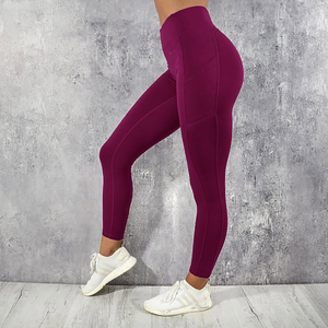 Barato Sexy mujer Yoga deporte Leggings teléfono bolsillo Fitness correr pantalones elásticos gimnasio sólido transpirable secado rápido ecológico - Product Image 2