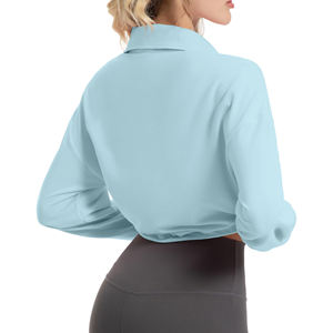 Sweat-shirt à demi-zip à manches longues pour femme, pull ample, coupe ample, longueur courte, silhouette moderne, sweat-shirt tendance - Product Image 2