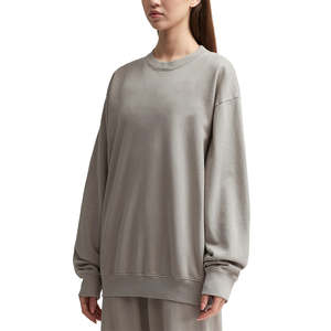 Sudadera de Manga Larga con Cuello Redondo y Hombros Caídos, Bordada, con Logotipo Personalizado, para Mujer, Hecha en Pakistán, de Alta Calidad OEM - Product Image 2