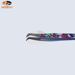 Pinzas para extensión de pestañas, oferta de logotipo, pinzas para pestañas con logotipo personalizado, pinzas de acero inoxidable con recubrimiento de plasma, pinzas falsas personalizadas - Product Image 3