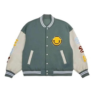 เสื้อแจ็กเก็ตทีมมหาวิทยาลัยเย็บระดับพรีเมียมของผู้ชายเสื้อแจ็กเก็ต100% กระดุมผ้าคอตตอนสำหรับฤดูหนาวดีไซน์ใหม่2025ขายดีแนวสตรีทจำนวนมาก - Product Image 4