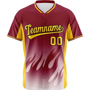 Jersey de béisbol de sublimación, camisa de equipo de malla personalizada, ajuste abotonado, aparejos, sarga, letras bordadas, uniforme de softbol de secado rápido - Product Image 5