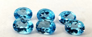 Topacio azul suizo natural corte ovalado 6x8mm facetado-Topacio azul suizo suelto corte ovalado - Product Image 2