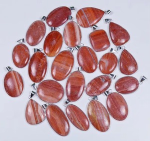 Piedra Preciosa Suelta de Jaspe Africano Rojo Natural Increíble, con Bisel Plateado, Colgante, Joyería de Moda al por Mayor - Product Image 4