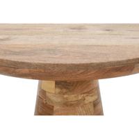 Table basse ronde moderne et robuste en bois de manguier massif finition naturelle espace de salon maison et décoration