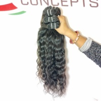 Extensions de cheveux naturels vierges bruts à double trame, 100 % naturels, Remy, ondulés, cuticules intactes, cheveux humains indiens, styles longs