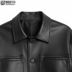 Mode personnalisée de haute qualité Conceptions Vêtements d'extérieur à manches longues Style de rue Veste en cuir respirante et décontractée Blouson aviateur personnalisé - Product Image 5