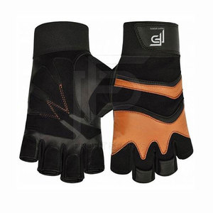 Unisex Black Brown Polyester Leather <b>Fitness</b> <b>Gloves</b> for Sports Exercise Weight Lifting Gym Training Bodybuilding Workout - Product Image 4
