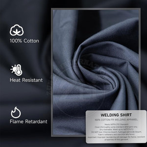 Comfortable Breathable Waterproof Light Weight Men Welding FR Shirts Solid Color Long Sleeves Plus Size 250-400C Heat - Product Image 5
