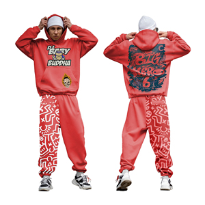 Ropa de entrenamiento personalizada para hombre, nuevo diseño, estampado de soplo de talla grande, moda callejera, chándales de Hip Hop, chándales para raperos - Product Image 1