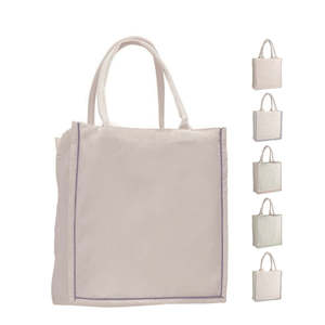 100% Cotton Color Stripe Beach Tote <b>Bags</b> with Fancy Handles <b>Medium</b> Size Durable Washable for Advertising-Heat Transfer Printing - Product Image 1