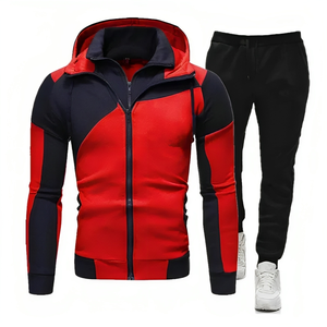 Respirant noël modèle amélioré hiver unisexe survêtement à capuche veste pantalon 2 pièces ensemble solide motif polaire séchage rapide - Product Image 5