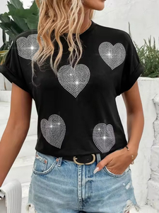 เสื้อยืดแฟชั่นประดับพลอยเทียมสำหรับสตรีทเสื้อยืดประดับพลอยเทียมระยิบระยับสำหรับงานปาร์ตี้ - Product Image 6