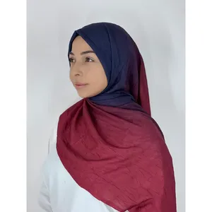 Premium Bamboo Reversible Women's <b>Lightweight</b> Long <b>Iron</b>-On Allergen-Free Shawl Scarf Daily Use Spring/Summer Instant Hijab - Product Image 1