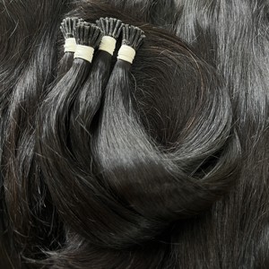 Extensiones de cabello Remy virgen vietnamita superventas queratina I punta Natural recto negro trama de alta calidad/cabello humano a granel - Product Image 1