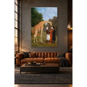 Fida Agasse, la girafe nubienne et ses gardiens, impression sur toile - Product Image 1