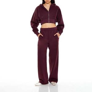 Hot Selling <b>Women</b> Custom 2 Piece Outfits Pants Sweat Suits <b>for</b> Ladies Crop Top Hoodie and <b>Jogger</b> Sets - Product Image 6