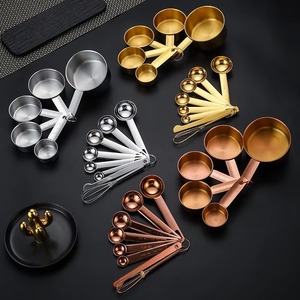 Tasses à mesurer classiques en métal cuillères couleur or plaqué parfait pour la cuisson ustensiles de cuisine et ensemble d'outils de mesure Barware - Product Image 3