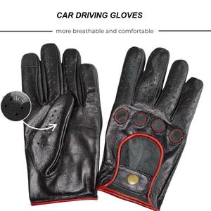 Guantes de Cuero Suave Cosidos a Mano de Piel de Cabra, Venta al por Mayor, para Conducir, Estilo Retro Unisex - Product Image 3