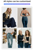 Celana Jeans Wanita High Waist Flared Skinny 2026, Denim, Kontrol Perut, Vintage, Musim Panas, untuk Streetwear, Dapat Dikustomisasi