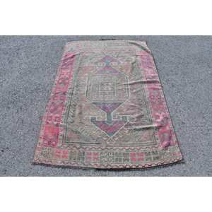 Tapis turc vintage de 39x59 pieds, beige, rose, classique, grande surface, rectangle, motif abstrait, laine, latex, décor de couloir et de chambre - Product Image 1