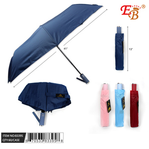 37\" Auto 60PCS/CS Three-Folding <b>Umbrella</b> 190T Semi-<b>Automatic</b> Promotional Rain Protection with 8K Ribs - Product Image 1