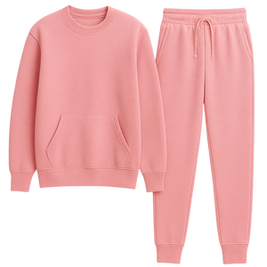 Ensemble de survêtement décontracté et tendance pour homme, personnalisé, en molleton de coton, deux pièces, respirant - Product Image 1