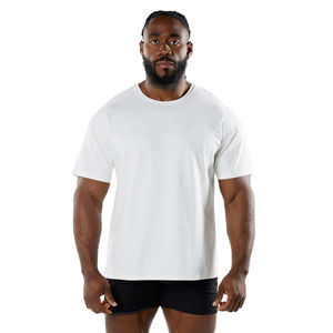 T-Shirt Homme 100% Coton Style Hip Hop Surdimensionné Col en O Manches Courtes Tissu Jersey de Haute Qualité Personnalisable Grande Taille - Product Image 1