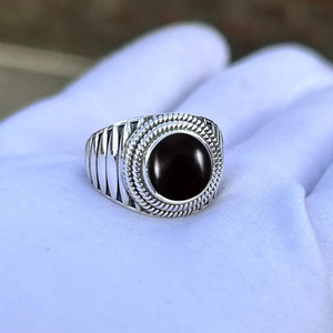 Anillo de sello para hombre, diseño clásico, anillo de ónix negro Natural, joyería de declaración rectangular de Plata de Ley 925, Fabricante Mayorista - Product Image 3