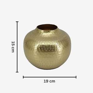 Vase à fleurs en fer pour la décoration intérieure Vase à texture en forme de pot moderne pour salon et décoration de table - Product Image 4