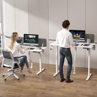 Bureau de travail électrique ergonomique moderne haut de gamme à moteur unique, réglable en hauteur, plateau en bois, table de jeu, garantie 5 ans