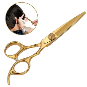 Ciseaux professionnels de coiffeur en or de 5.5 pouces Japon 440C Ciseaux de coupe de cheveux - Product Image 3