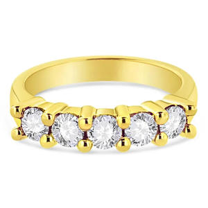Bague élégante en or jaune 10K, 14K, 18K avec diamant de laboratoire certifié GIA, taille ronde, bijoux de luxe durables pour femmes - Product Image 1