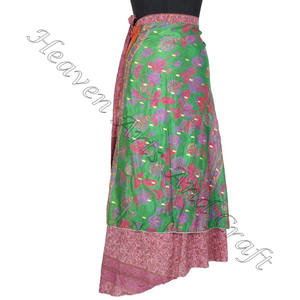 Designer Ethnic Double Layer Reversible Sarong Sari Magic Magic <b>Wrap</b> <b>Skirts</b> Wholesale From Manufacturer Cover up Wear Vintage - Product Image 3