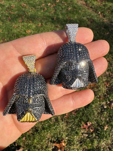 จี้หน้ากากดาร์ธ เวเดอร์ งานแฮนด์เมดสุดหรู ประดับเพชรโมอิสซาไนต์สีดำ สำหรับเครื่องประดับแฟชั่นผู้ชาย ทอง 18k และเงิน 925 - Product Image 4