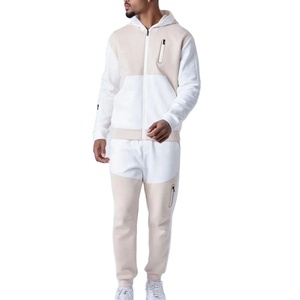 Conjunto de chándal sólido lavado ácido polar ligero para hombre personalizado OEM sudadera con cremallera completa y pantalones Jogger Colorblock Jogging Suit - Product Image 6