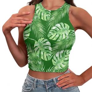 เสื้อครอปแบบระเหิดสำหรับผู้หญิงเสื้อเอวลอยพิมพ์ลายสำหรับงานปาร์ตี้งานออกแบบได้ตามต้องการ - Product Image 6