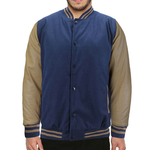 Chaqueta universitaria de béisbol de manga larga informal para hombre al por mayor, decoración bordada con cuello levantado de algodón y poliéster personalizada - Product Image 5