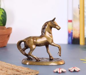 Antiqued Vintage Style <b>Religious</b> Brass Horse <b>Statue</b> 5.5\" Tall 720g Polished Brass Figurine Beautiful Collectible Craft - Product Image 1