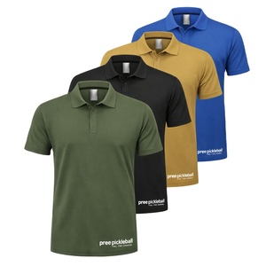 Polo personalizado para hombre para pickleball, con acabado que absorbe la humedad, hilo de secado rápido, poliéster y elastano, polo deportivo para cancha, OEM ODM - Product Image 1