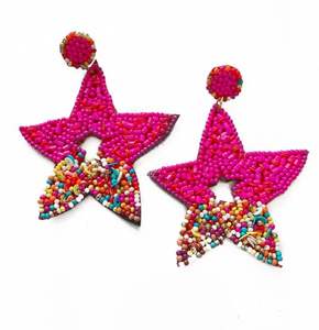 USA Pickleball Paddle Design Artisanat Perlé Jour de Jeu Broderie Dangle Boucles D'oreilles Unique Et Bijoux Par Hiba Enterprises - Product Image 2