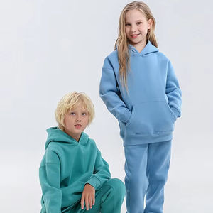 Conjuntos personalizados para correr para niños, venta al por mayor de ropa para niños, chándales infantiles con logotipo personalizado de 3 a 14 años, 350Gms, forro polar liso - Product Image 1