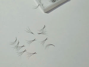 NQ Premium hecho a mano Faux Mink extensiones de pestañas Natural Soft Curl Feather Style - Product Image 2