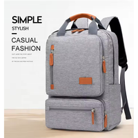 Sac à dos pour ordinateur portable unisexe, tendance, imperméable, respirant, résistant à l'usure, en cuir PU, léger, avec plusieurs compartiments