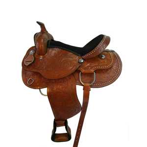 Alta venta Western Cowboy Leather Saddles Racing Horse Tack para Western Pleasure Trail Precio - Product Image 1