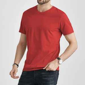 Camiseta 100% de algodón de alta calidad para hombre, camiseta informal de manga corta con patrón sólido, camiseta bordada con estampado transpirable de talla grande - Product Image 6