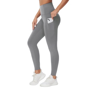 High Waist Athletic Pants Compression Fit Inner Pockets <b>Tummy</b> <b>Control</b> Women's Shiny <b>Leggings</b> Disco Pants Yoga Sports <b>Legging</b> - Product Image 1
