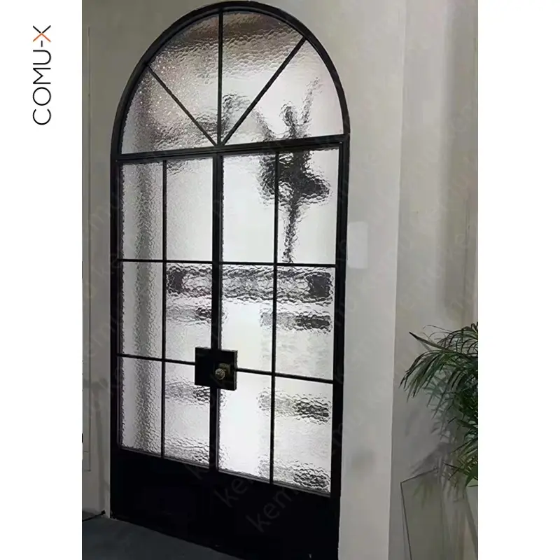 Manufacturer Slim Frame French Double Tempered Glass Doors Aluminum Swing Door Glass Interior Swing Shower french door