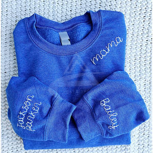 Sudadera de cuello redondo de algodón con bordado personalizado para hombre, sudadera de gran tamaño con cuello redondo para hombre - Product Image 4